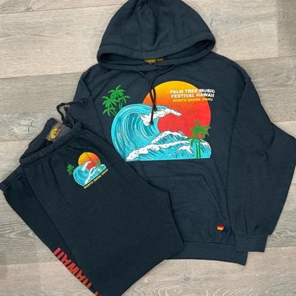 aviator nation sweatsuit - palm tree festival